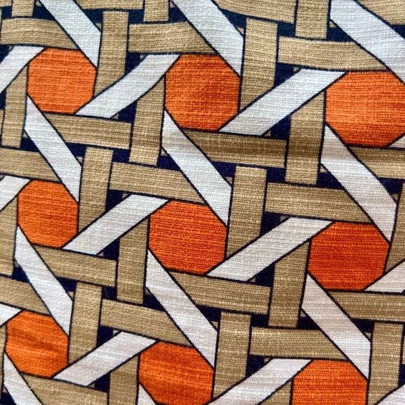 Banana Republic Orange White Navy Patterned Pencil Skirt Size 2 - Picture 2 of 5